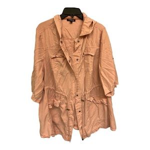 Torrid Women’s Pink Anorak Hooded Size 1 Drawstring Jacket‎